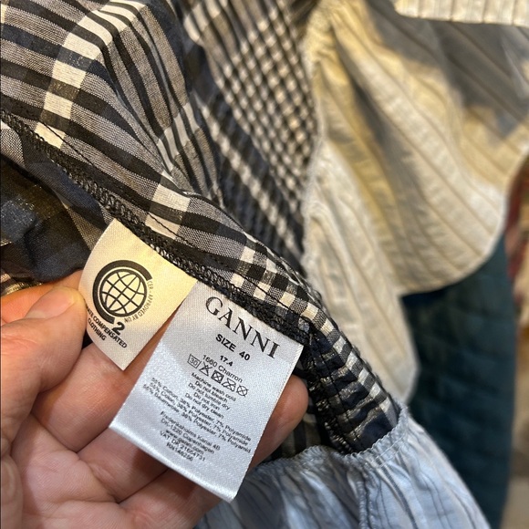 Ganni Asymmetrical blue and White Skirt - Picture 7 of 7